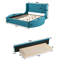 Lit plateforme tapissier avec grand lit et rangement en velours-111475308