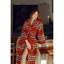 100% Cotton Mid-Calf Bathrobe with Pockets-75051828
