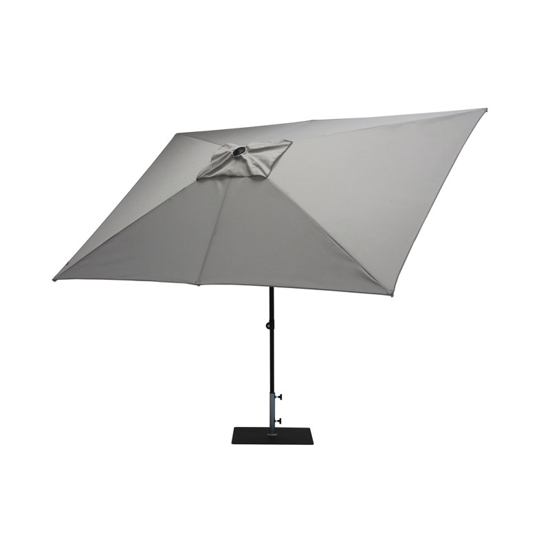 Arthos 300 cm W X 200 cm D Rectangular Market Parasol with Manual Lift, Grey