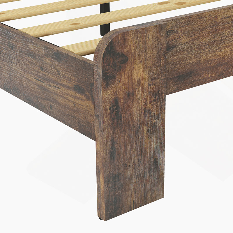 Base de lit, base de lit plateforme en bois, grand rangement sous le lit, Bois manufacturé / bois massif, Double