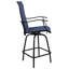 All-Weather PVC-coated polyester Swivel Patio Stools and Deck Chairs with High Back & Armrests-452335376