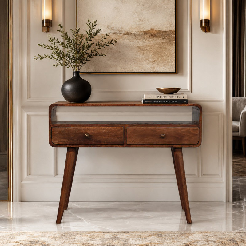 Desolina 35.43'' Solid Wood Console Table, Brown
