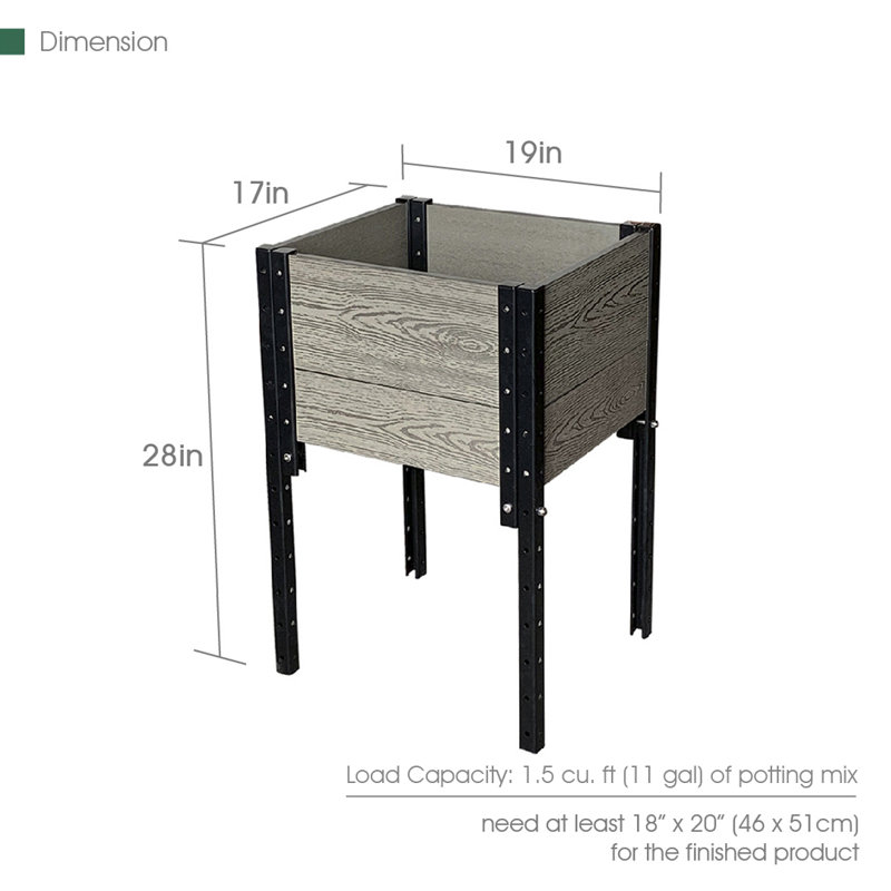 Elevated Planter, Gray