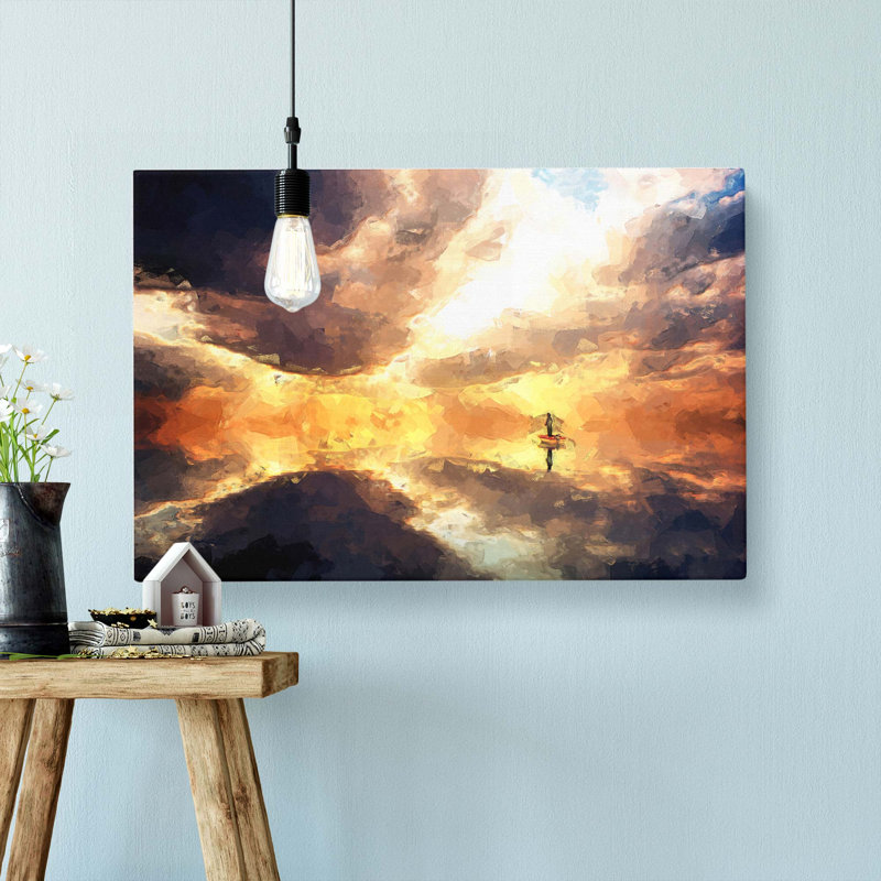 Fishing Boat In Abstract - Wrapped Canvas Painting, 60cm H x 91cm W x 3cm D
