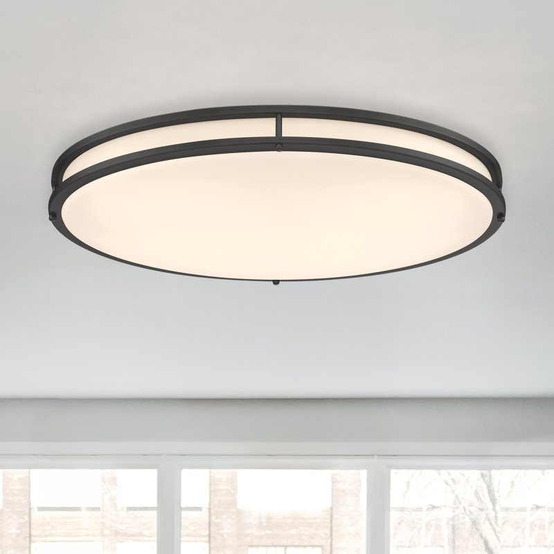 Plafonnier encastré 1 lumière Arjit, Noir mat, H 4,3 po x l 13,6 po x P 24 po