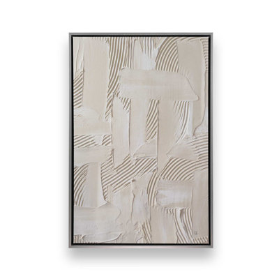 Neutral Brushstroke Harmony Canvas Print