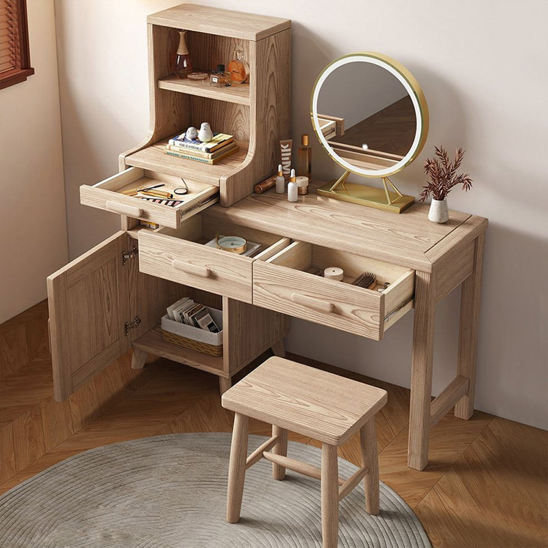 Coiffeuse avec miroir lumineux, 3 tiroirs