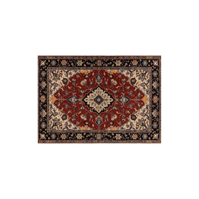 Oriental Red Medallion Tablecloth for Dining Decor, Rectangle, 60L x 86W