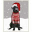 «Black Labrador Christmas Sweater 1» par Fab Funky, impression sur toile encadrée
