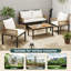 Garden Lounge Set, Garden Furniture Set With Comfortable Cushions, Double Sofa, 2 Armchairs And Table, Outdoor, Rattan, Table And Chairs, Beige-212808339