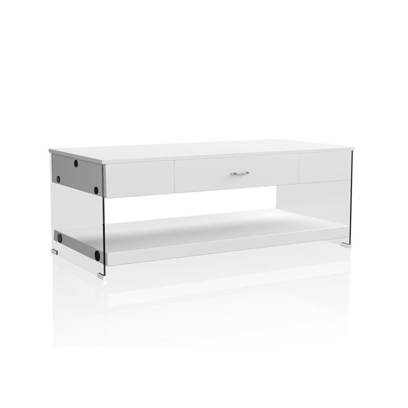 Table basse contemporaine 46,6 ", blanc