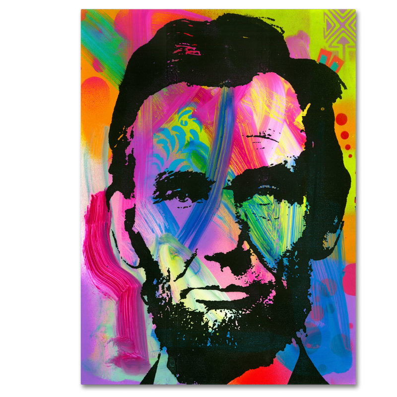« abraham lincoln i », reproduction d’impression sur toile tendue, H 19 po x l 14 po