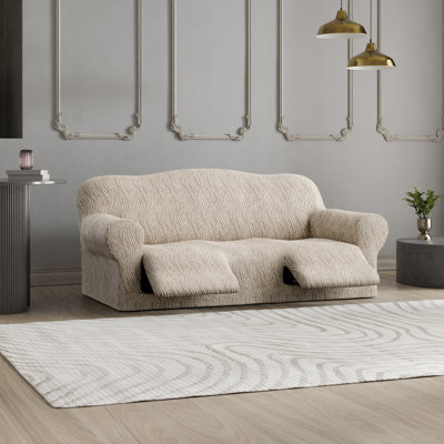 Housse pour canapé inclinable extensible 3 places - Qualité et style haut de gamme - Collection Jacquard
