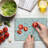 Ambesonne White Tempered Glass Cutting Board Droplets Multicolor