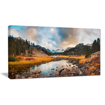 « rocky lake coucher », reproduction de photo sur toile tendue