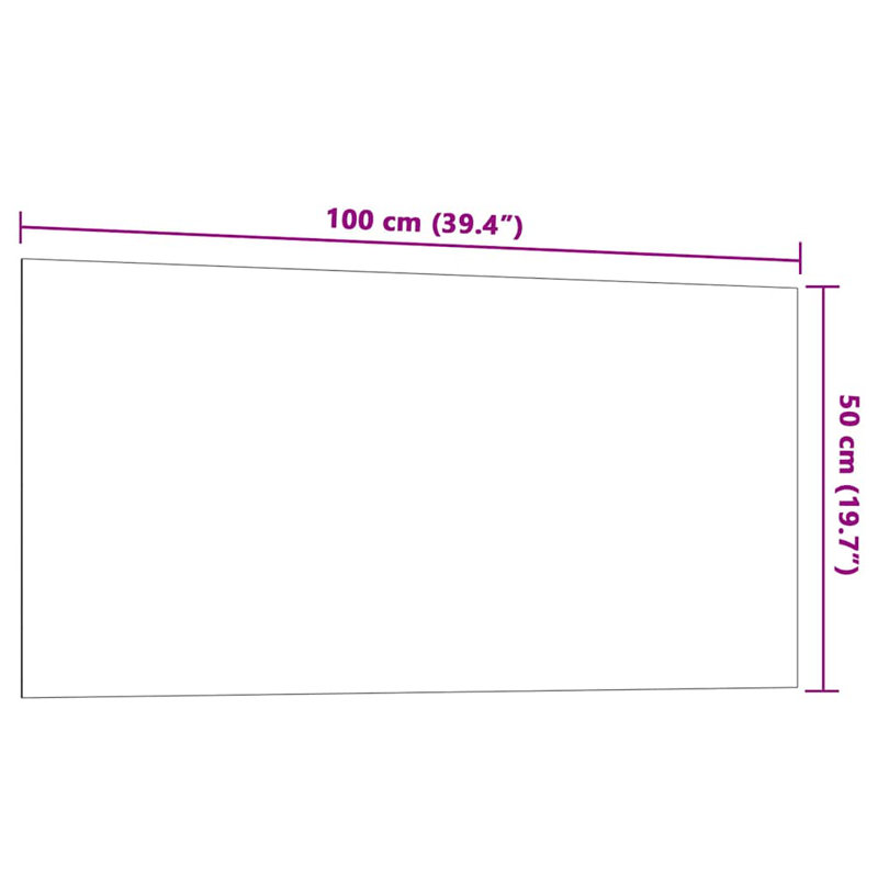 Wall-Mounted Magnetic Board Tempered Glass, 50cm H x 100cm W, White