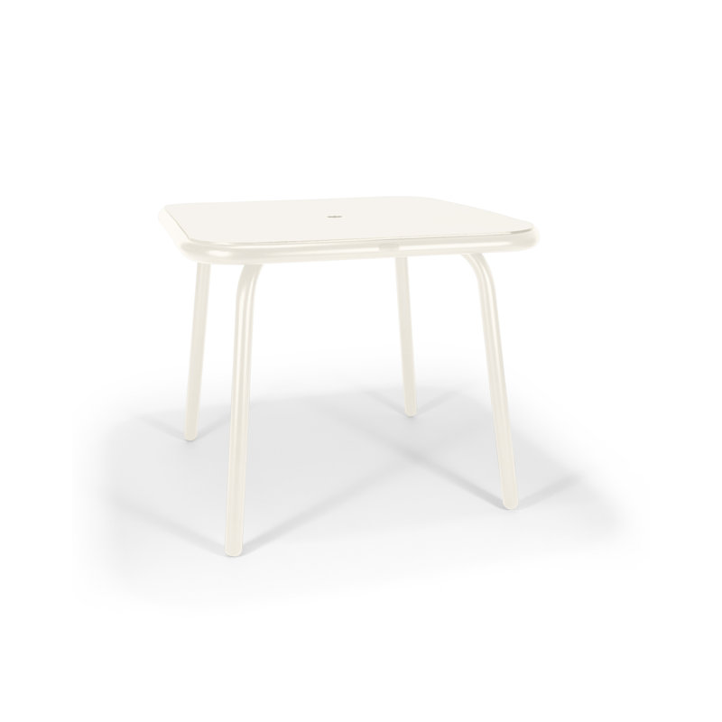 Table Holsen, H 34,75 po x l 42 po x P 42 po, Blanc / blanc lisse