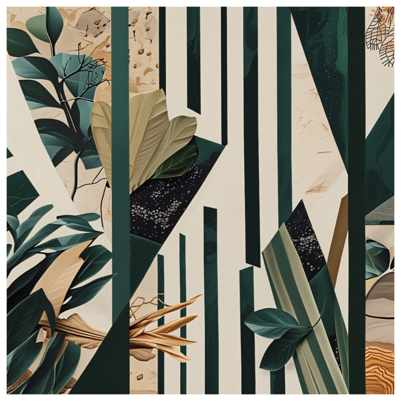 Tapis de bain Abstract Leaf Collage, 34in W x 21in L