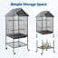 Grande cage à oiseaux à 2 niveaux en métal de 50 pouces pour volière robuste pour perroquet