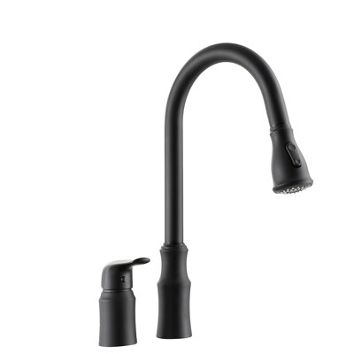 Robinet d'évier de cuisine en noir mat, poignée séparée pour une utilisation personnalisée, conception simple et moderne de la gestion de l'eau sans effort, cartouche pivotante rétractable à 360 °, jet et jet en céramique haute performance