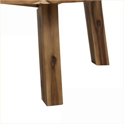 Table basse 35,6 po carrée en bois d'acacia massif pour salon