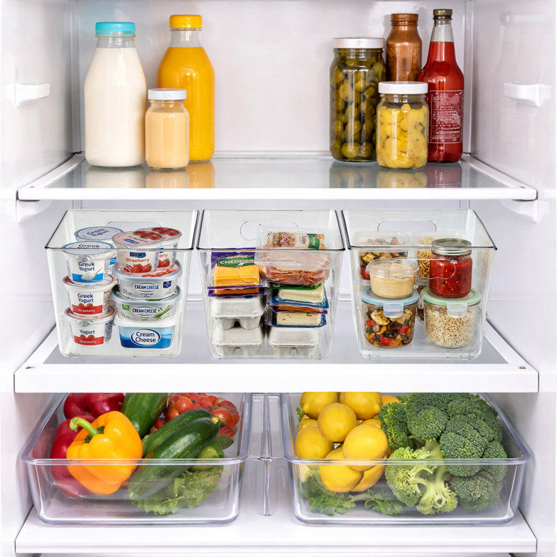 Sorbus 10 Pack Clear Stackable Storage Containers with Lids for Kitchen, Pantry,Cabinet Organization (Large), 10, Large
