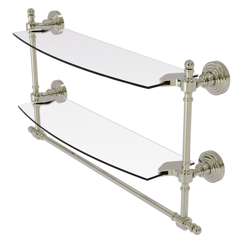 Retro Wave 2 Piece Tiered Shelf, Polished Nickel