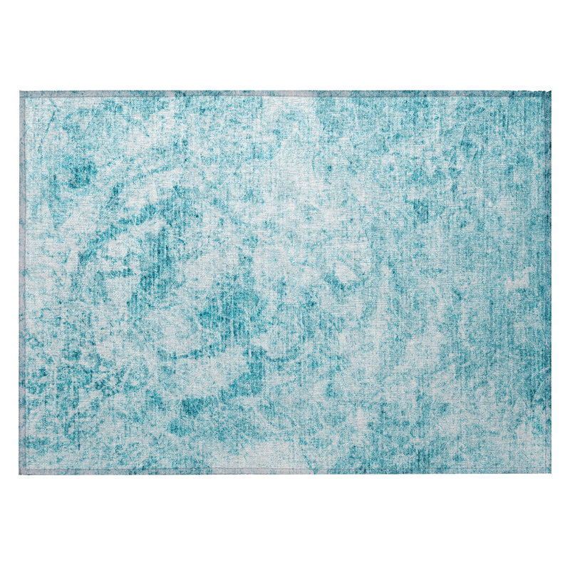 Tapis extérieur lavable antidérapant 2 pi x 3 pi bleu sarcelle