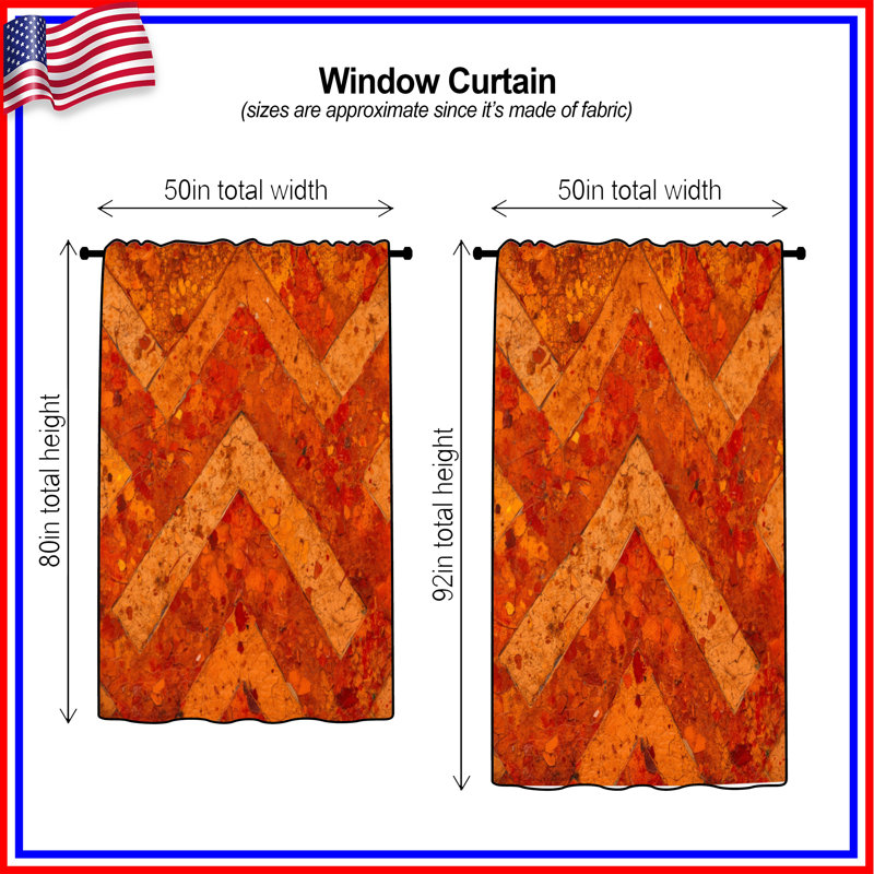 Rideaux rustiques à motif de chevrons, voilages et voilages à motif de chevrons - 1 panneau, 50 po x 80 po - 1 panneau