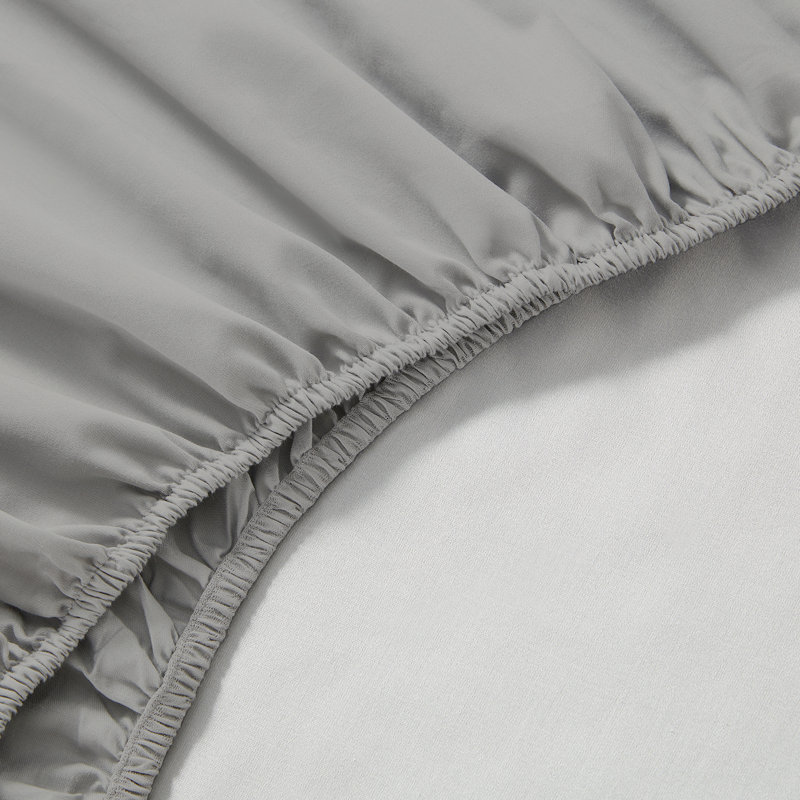 Ensemble de draps 100% satin de coton 600 fils 600 fils, Très grand, Taupe clair