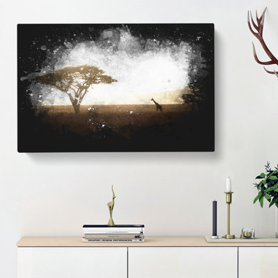 Giraffe In Tanzania - Wrapped Canvas