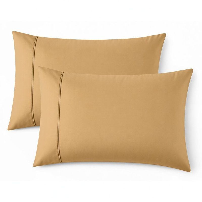 Cooling Bamboo Pillowcases, Set of 2 – Ultra Soft & Breathable, Gold, King