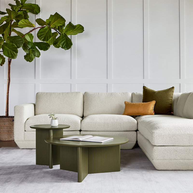 Podium Modular 4-Piece Lounge Sectional A, Right Hand Facing, Copenhagen Fossil