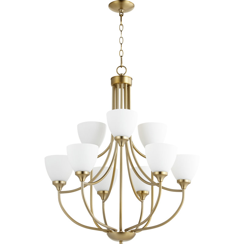 Radack 9 - Light Empire Chandelier, Aged Brass