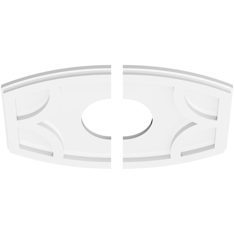 18"W x 12"H x 5"ID x 9 3/4"C x 1"P Kailey Architectural Grade PVC Contemporary Ceiling Medallion, Two Piece