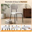 Chaise rembourrée blanche empilable en tissu (ensemble de 4)-123696591-126594464