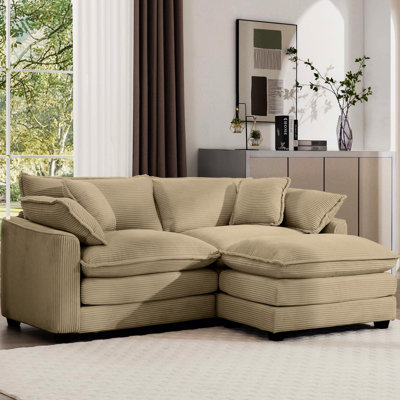 Velours côtelé brun clair 2, charme en mousse à mémoire de forme et charme nostalgique, détente
