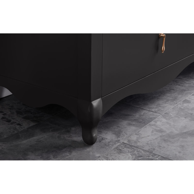 60" Solid Wood Sink Vanity  With 1' Artificial Stone Top, Tricon Black
