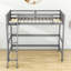Lit mezzanine simple en bois avec échelle-1444031918