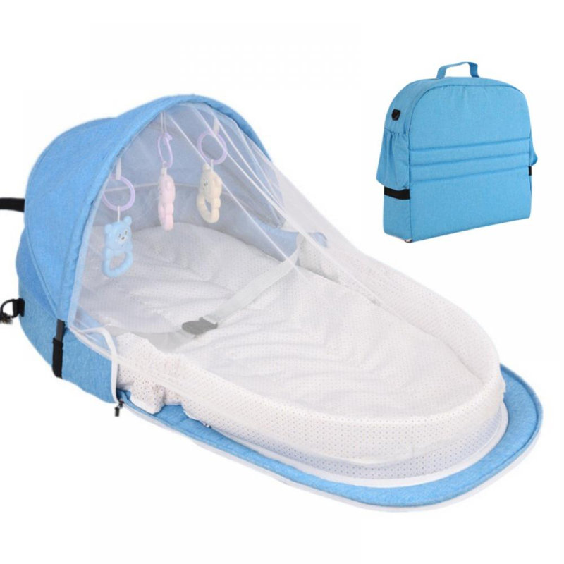 Lit de voyage portatif pour bébé, Bleu
