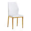 Chaises de salle à manger modernes modernes dorées et blanches, Pu ergonomique, ensemble de 6 élégances pour la maison
