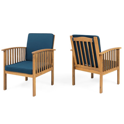 2 Outdoor Club Chairs - Provide A Cozy Experience Wood   Of 2  Deep Seating Comfort