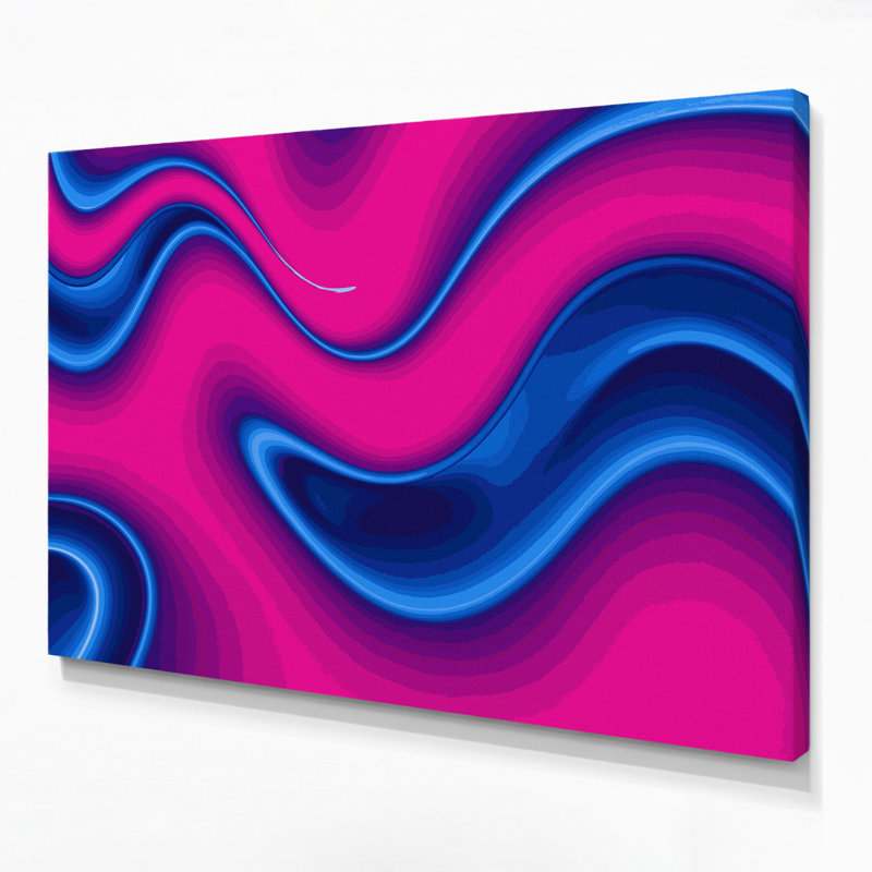 "Gradient Abstract" 82, art mural sur toile rose, H 11 po x l 14 po