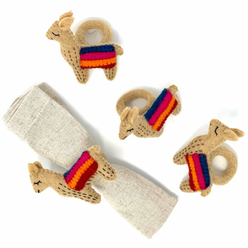 Rond de serviette llama