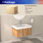 Meuble-lavabo mural de 30 po avec lavabo, armoire de salle de bain flottante murale avec finition en contreplaqué intégré de conception minimaliste moderne pour salle de bain compacte couleur acacia-119819544