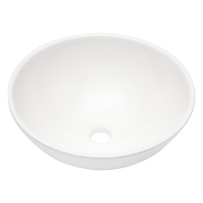 16"X16" White Ceramic C Vessel Bathroom Sink