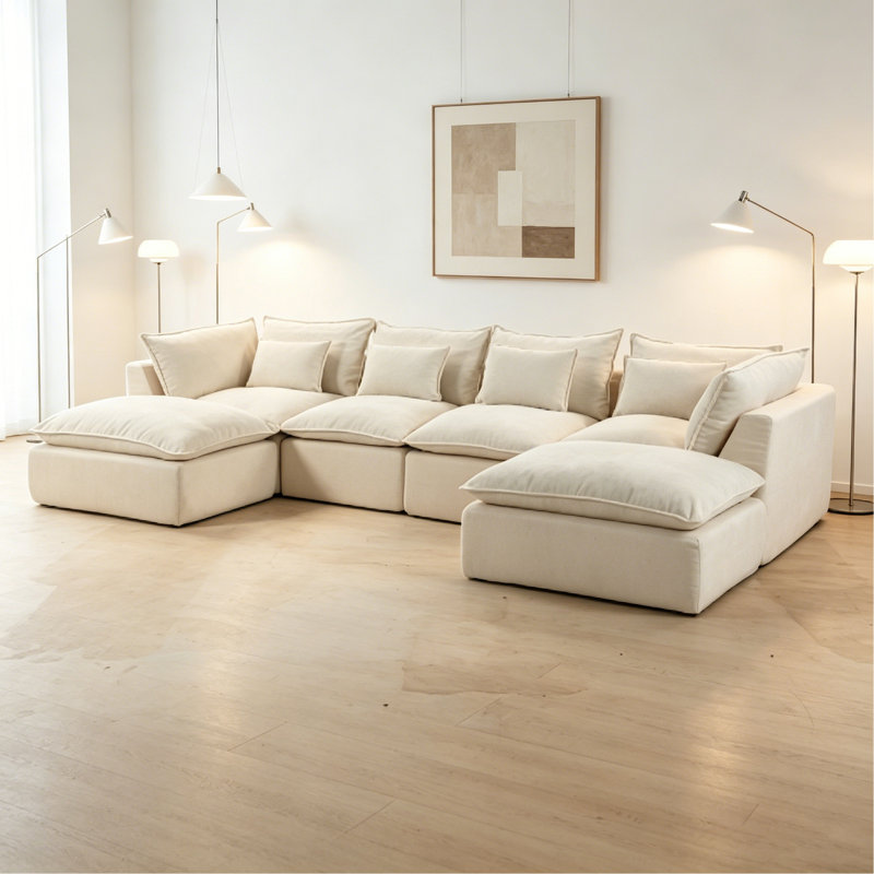 Canapé modulaire surdimensionné Boneless Cloud Couch, Blanc antique