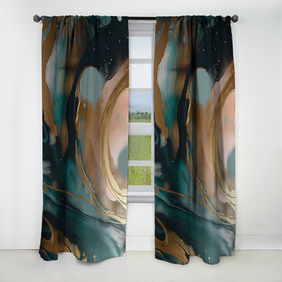 Newham - Abstract Marble Blackout Curtain - 1 Panels