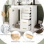 Meuble-lavabo de 30 po avec lavabo en céramique, structure en bois massif, charnières à fermeture douce, planches, 3 tiroirs, rangement spacieux, glissière de tiroir lisse, motif de rainure unique, portes à cadre rétro, exquis
