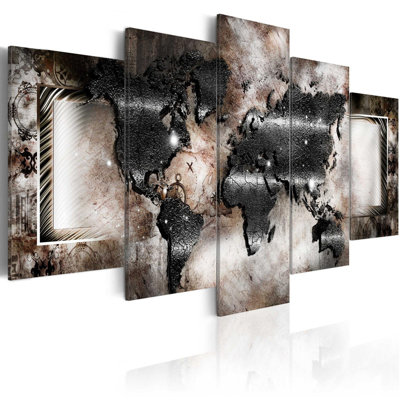 Carte Cathay graphite sur toile, 5 pièces